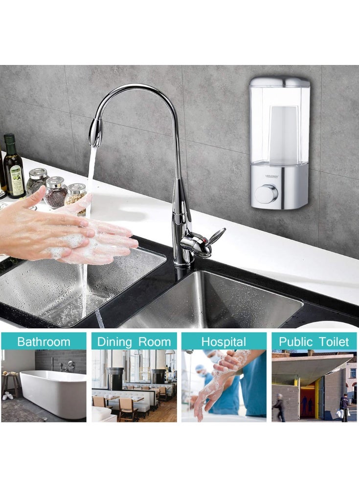 فكسر موزع صابون سائل ومعقم عالمي يُثبت على الحائط - حل موفر للمساحة للنظافة 500 مل - Image 3